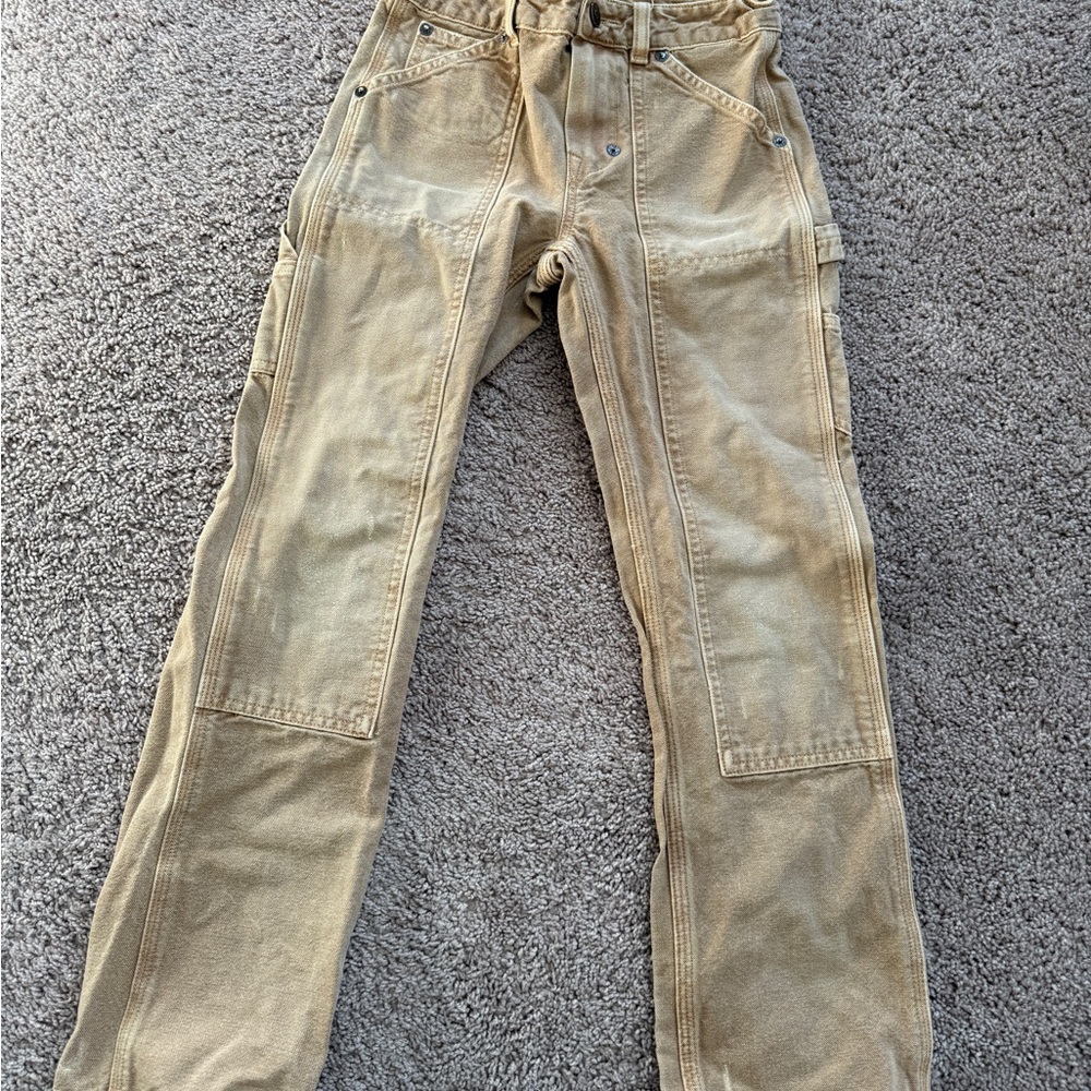 Polo Ralph Lauren straight boy tan canvas double-knee carpenter pants size 8